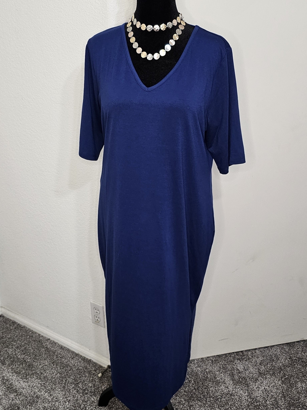 Attitudes by Renée Deep Blue V-Neck Top